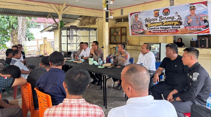 Kapolres Nagan Raya Ngopi Bareng Awak Media, Bangun Sinergi dan Perkuat Kemitraan