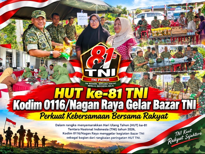 Semarak HUT ke-81 TNI, Kodim 0116/Nagan Raya Gelar Bazar Murah untuk Masyarakat